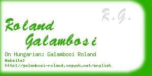 roland galambosi business card